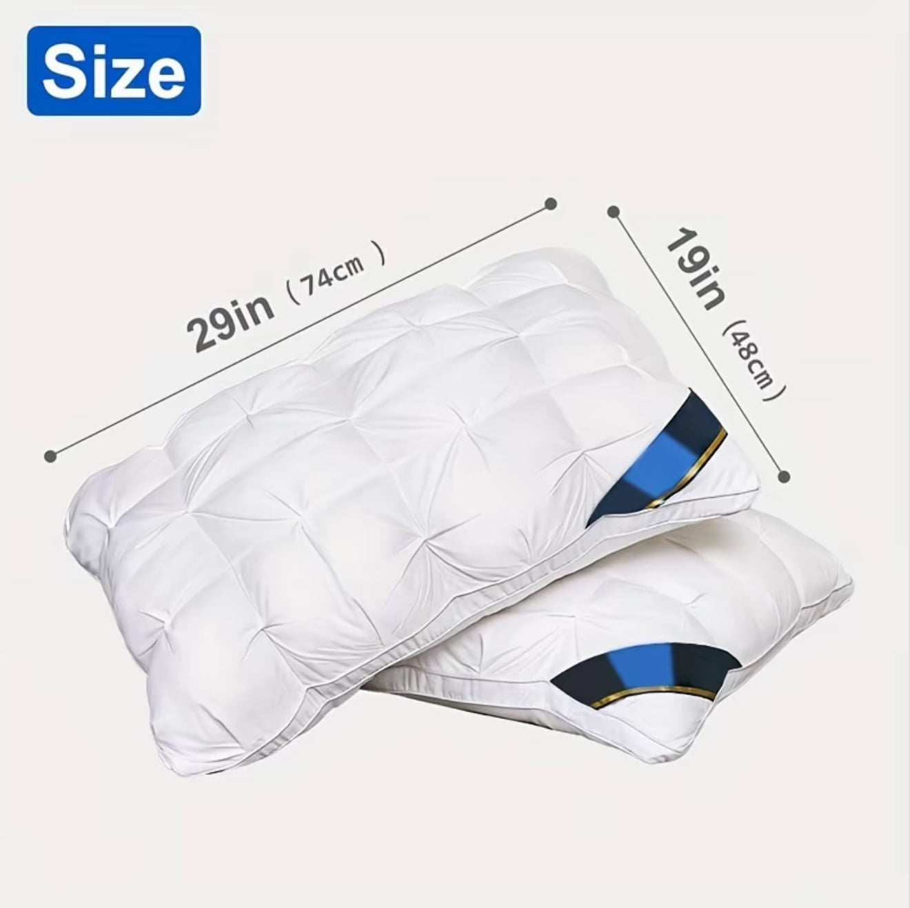 Luxury 5 Star Hotel Pillow - High Quality Deep Sleep 19 x 29 Inch Set - Comfort Neck Support Low Allergy Soft Texture Luxurious Hotel Pillow - For Side, Back, And Stomach Sleepers - All Season Sleep